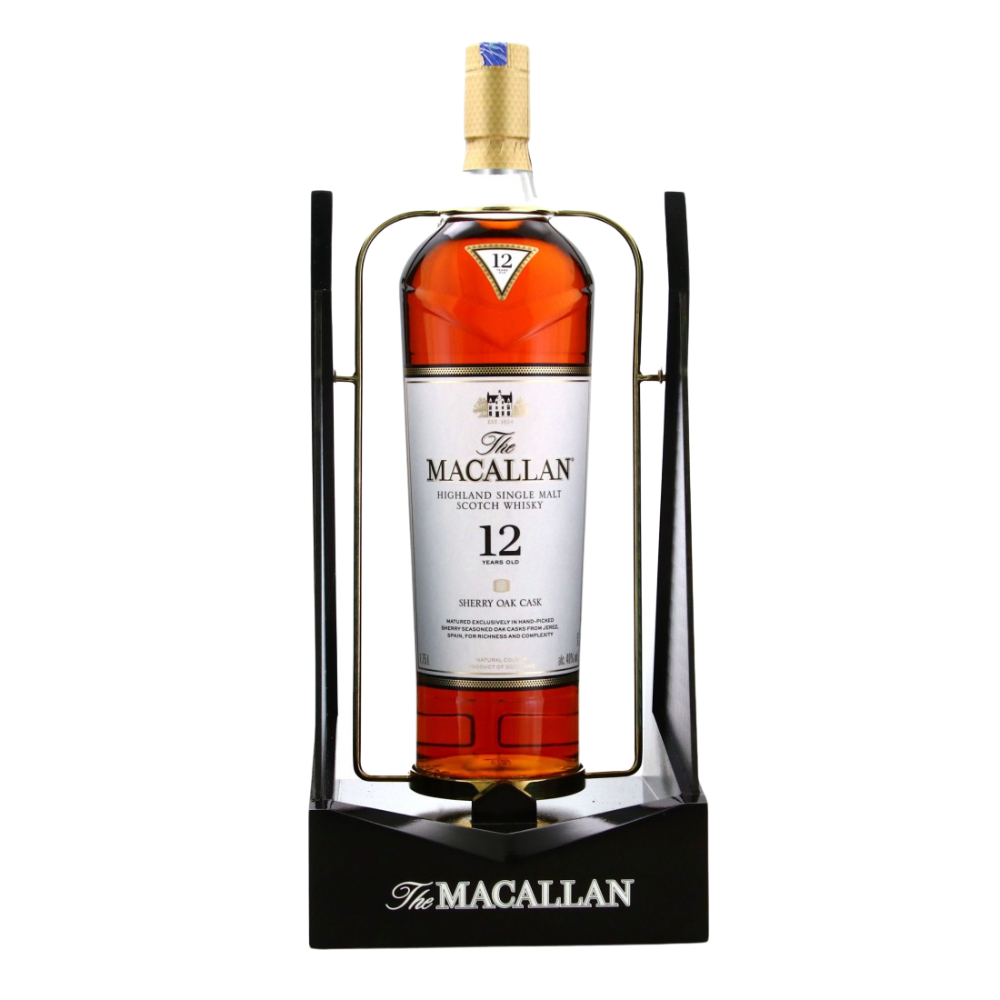 Macallan 12 Year Old Sherry Oak with Pouring Cradle - New Bottle - Whisky Gallery Global - Buy alcohol whisky online Malaysia