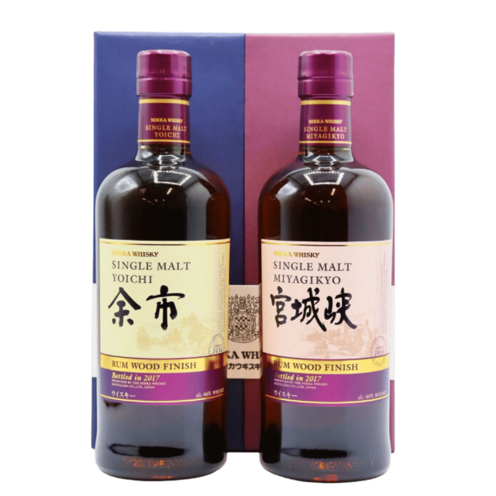 Nikka - Yoichi & Miyagikyo Rum Finish Twin Pack Whisky