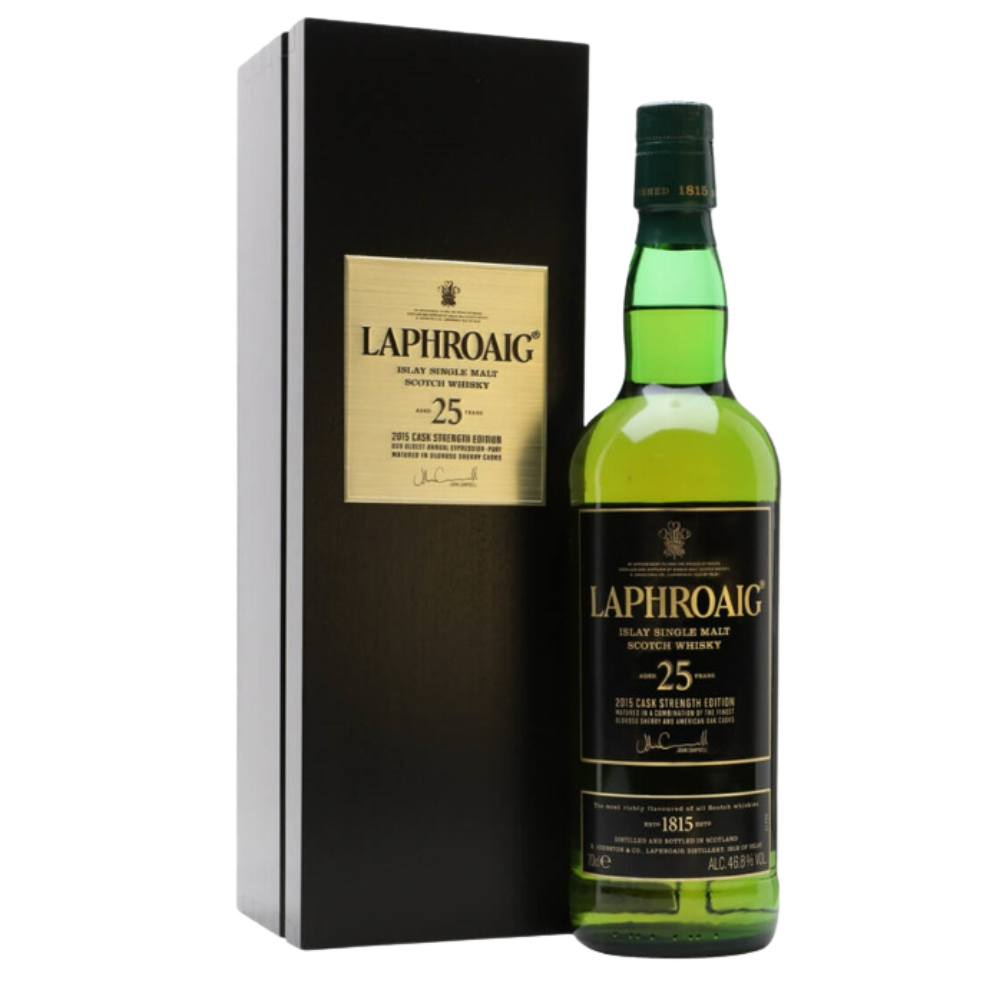 Laphroaig 25-Year-Old Single Malt Scotch Whisky with Box