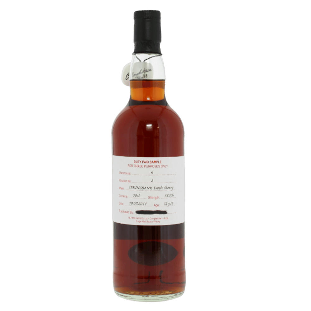 Springbank 2011 12 Year Old Duty Paid Sample