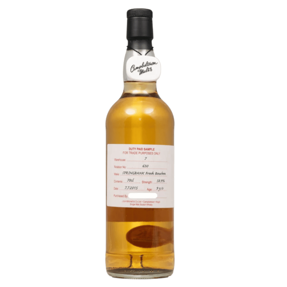 Springbank 9 Year Old Duty Paid Sample Fresh Bourbon #630