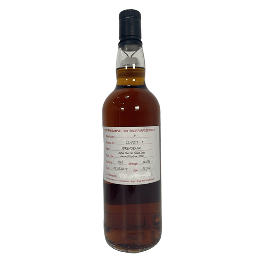 Springbank 13 Year Old 2012 - Refill Oloroso Filled Into Amontillado In 2022