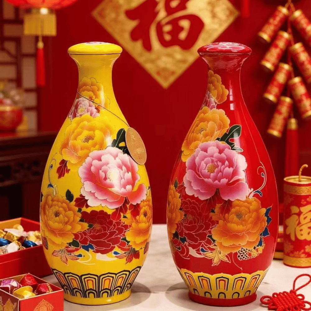 Luzhou Blooming Prosperity Pipa Vase 泸州花开富贵琵琶瓶