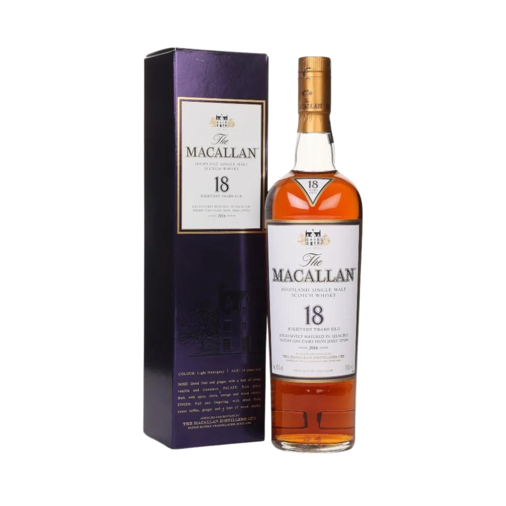 Macallan 18 yrs old sherry oak cask 2016 - Whisky Gallery Global - Buy alcohol whisky online Malaysia