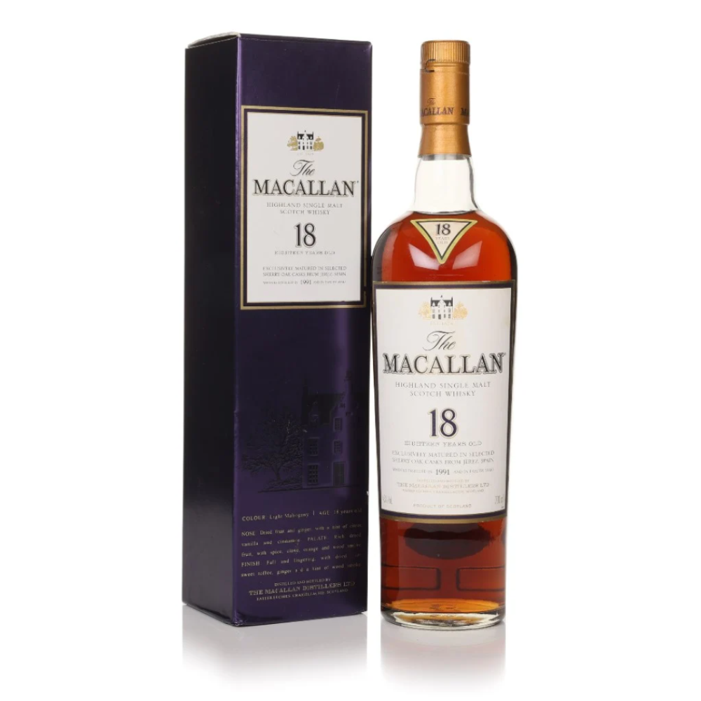 The Macallan 18 year old 1991 sherry oak Whisky - Whisky Gallery Global - Online buy whisky alcohol malaysia